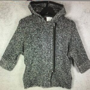 Gray Hooded Sweater with Zipper